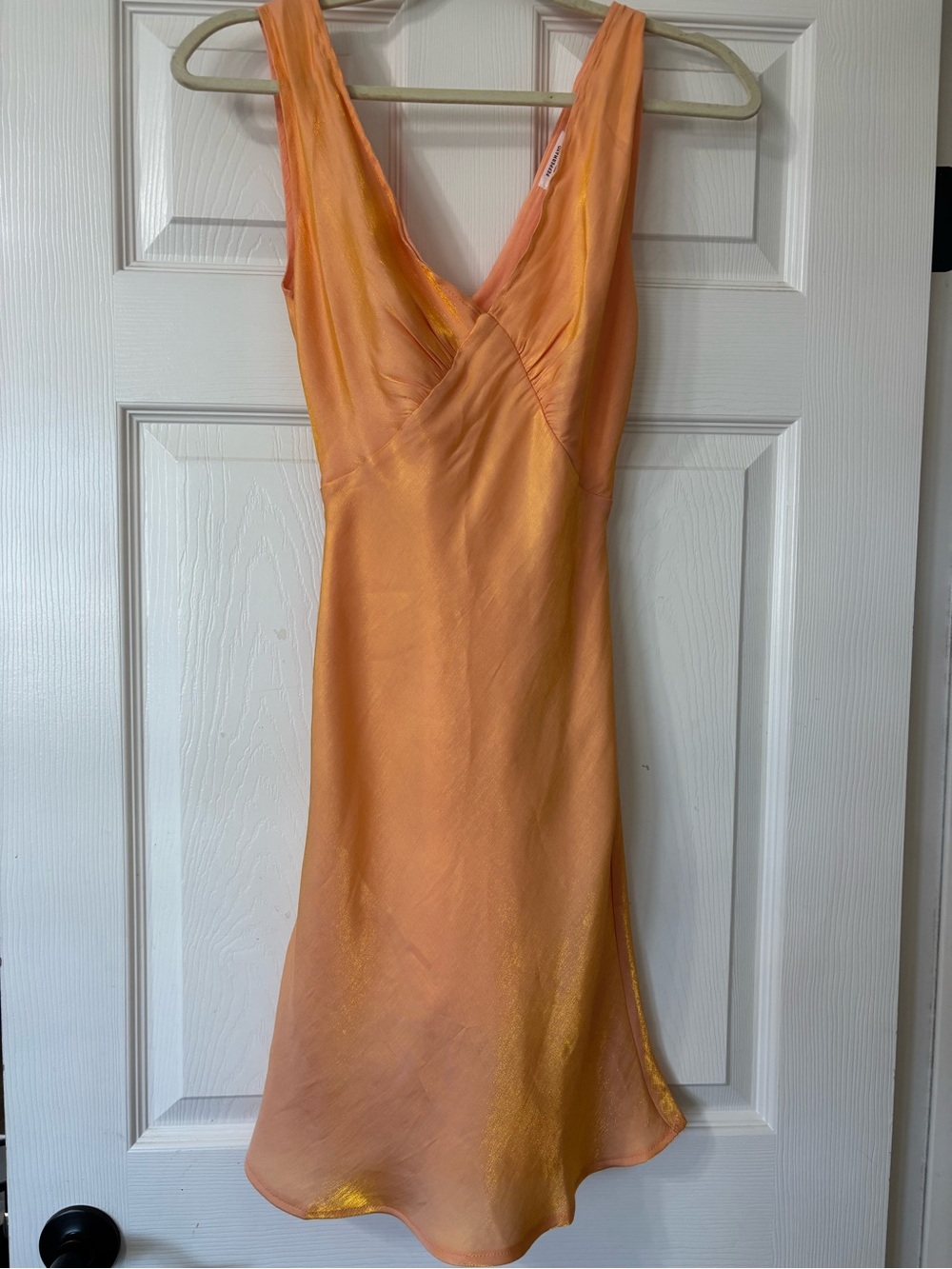 Peppermayo Mango-Orange V-Neck Mini Slip Dress